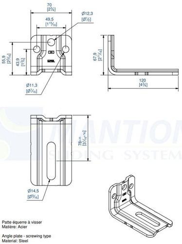 Przedłużony uchwyt ścienny MANTION 6258L, ocynk