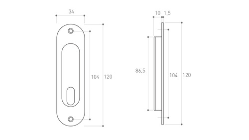 Zamek wpuszczany hakowy Metal-Bud, owalny
