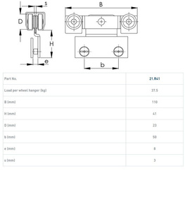 Wózek 4-kołowy NIKO 21.R41, ocynk