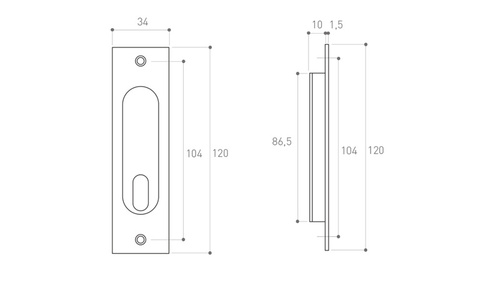 Zamek wpuszczany hakowy Metal-Bud, prostokątny
