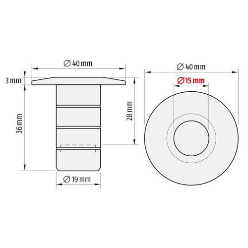 Maskownica podłogowa PLANET BM-R Ø15 mm (900608)