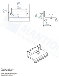 Uchwyt ścienny MANTION 10063, aluminium