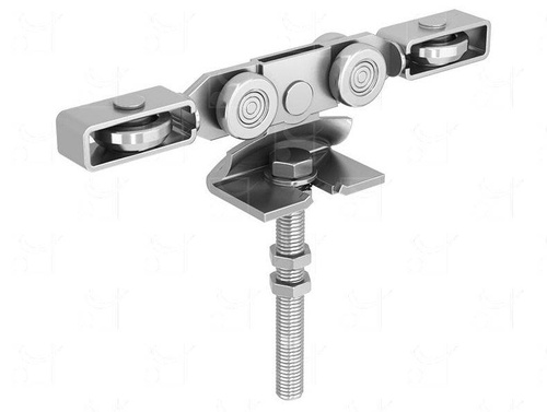 Wózek 6-kołowy z przedłużonym trzpieniem do drzwi automatycznych MANTION 9242SEL, ocynk