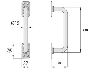 Uchwyt bramowy prosty IBFM typ 482, 230 mm