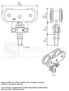 Wózek 4-kołowy MANTION 0265, ocynk
