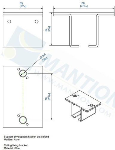 Uchwyt sufitowy MANTION 5144, ocynk
