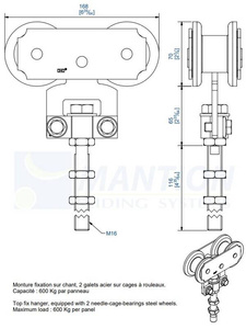 Wózek 4-kołowy MANTION 0285L, ocynk