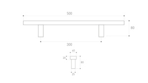 Antaba jednostronna Metal-Bud prostokątna 40x20 mm, prosta, przelotowa (wkręty widoczne)