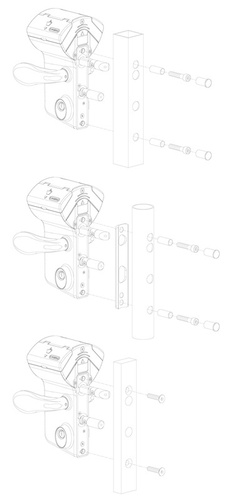 Nawierzchniowy zamek kodowany mechanicznie Locinox VINCI V2 LMKQ na profil kwadratowy 80-100 mm