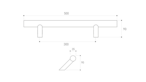 Antaba jednostronna Metal-Bud okrągła, skośna, przelotowa (wkręty widoczne)