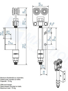 Wózek 4-kołowy z kątownikiem MANTION 9332E, ocynk