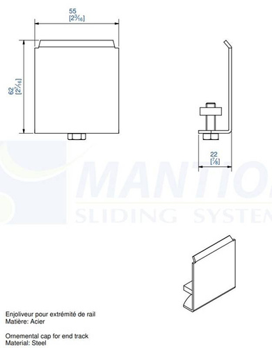 Zaślepka szyny MANTION 6265, ocynk