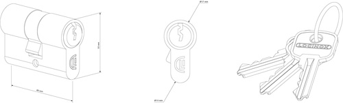 Wkładka symetryczna 40 mm Locinox 3012-40-STD-VEA, nikiel