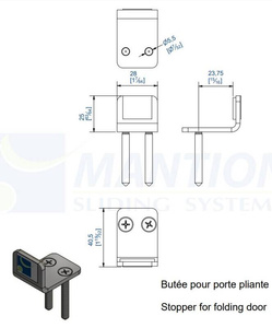 Ogranicznik otwarcia MANTION 9144, stal nierdzewna AISI 304