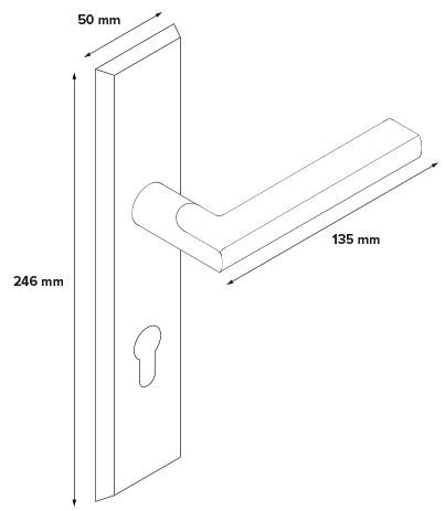 Zewnętrzny zestaw do antab Metal-Bud METRO inox, krótka rozeta