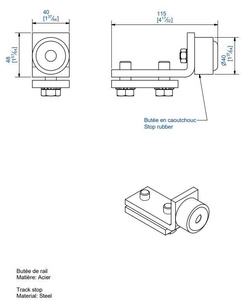 Stoper szyny MANTION 9159, ocynk