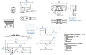 Zestaw  MANTION SAF10-80 bez prowadnicy, na 1 skrzydło o wadze 10-80 kg