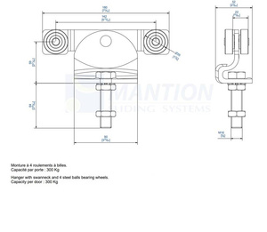 Wózek 4-kołowy MANTION 9244, ocynk