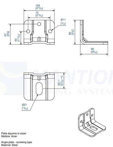 Uchwyt ścienny MANTION 8573, ocynk