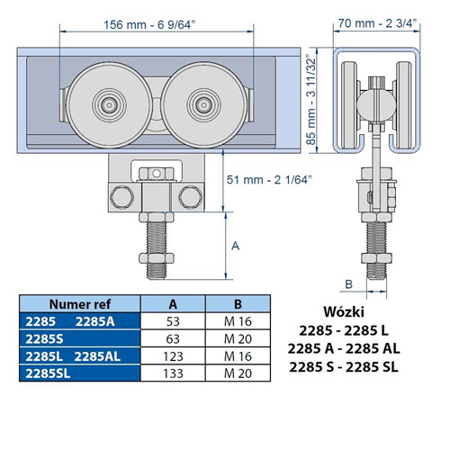 Wózek 4-kołowy MANTION 2285SL, ocynk