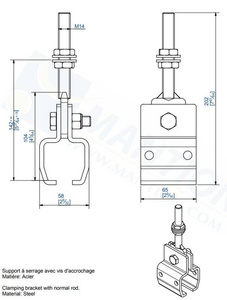 Regulowany, wychylny uchwyt sufitowy MANTION 9042, ocynk