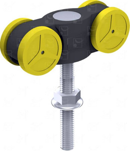 Wózek 4-kołowy z krótkim trzpieniem MANTION 11218HC, koła nylonowe