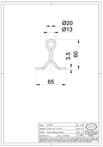 Dolna szyna prowadząca, profil U Ø20 mm