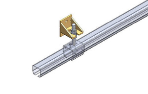 Regulowany uchwyt ścienny do szyny NIKO 25.B05, ocynk