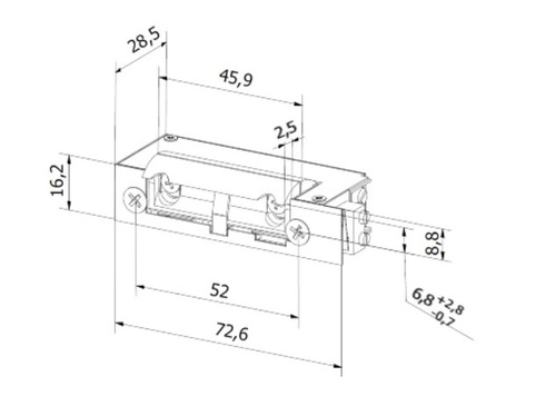 Elektrozaczep BIRA Hartte XS z monitoringiem zamknięcia