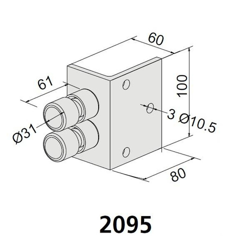 Wzmocniony podwójny stoper sprężynowy MANTION 2095, ocynk