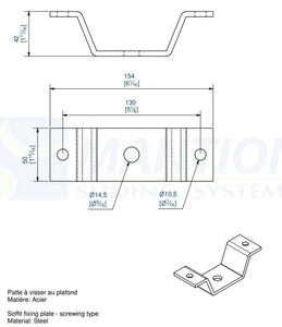 Wspornik sufitowy MANTION 6259, ocynk