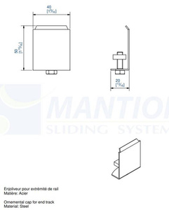Zaślepka szyny MANTION 5050, ocynk