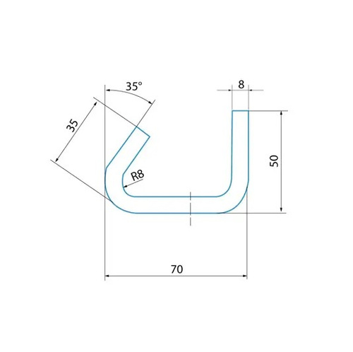 Dolny profil U do montażu ciężkich ramp najazdowych ALTEC AVS / VFR, 2600 mm, stal czarna do wspawania (500.00.048)