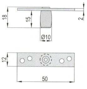 Płytka ustalająca do dolnej szyny prowadzącej z rolką mosiężną o średnicy 15 mm, typ 312B