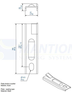 Uchwyt ścienny do wbetonowania MANTION 6257, ocynk