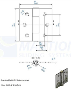 Zawias przykręcany MANTION 1512C, Ø12 mm, ocynk