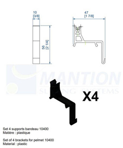 Komplet klipsów do mocowania maskownicy MANTION GH10430BP, plastik