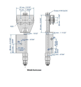 Wózek 4-kołowy MANTION BOB50E, koła poliamidowe