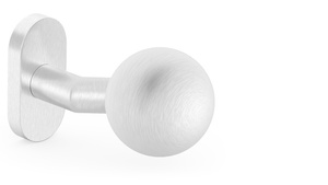 Gałka drzwiowa ukośna na szyldzie owalnym, nierdzewna Metal-Bud