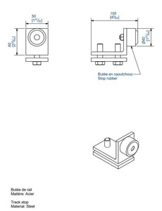 Stoper szyny MANTION 9169, ocynk