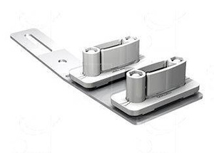 Podwójny prowadnik dolny na uchylnym mocowaniu MANTION 1131DXRG, stal nierdzewna AISI 304