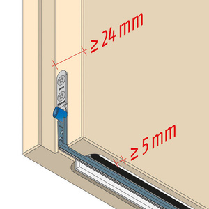 Uszczelka opadająca PLANET MinE-F/S (F-drzwi z przylgą; S-dźwiękoszczelne)