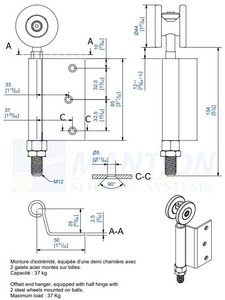 Wózek 2-kołowy z zawiasem MANTION 0552E, ocynk