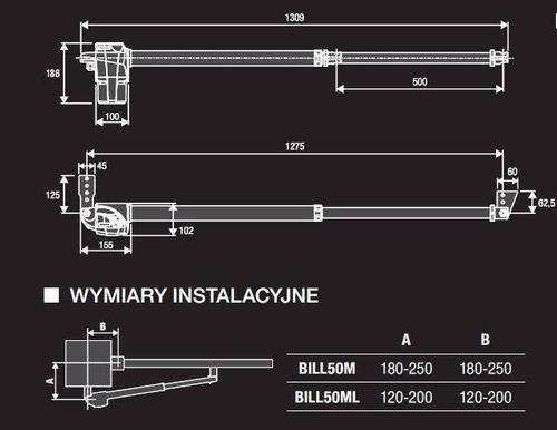 Zestaw do bram skrzydłowych BENINCA KBILL50M.PM