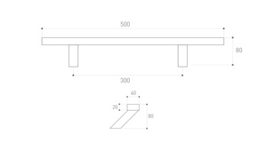 Antaba jednostronna Metal-Bud prostokątna 40x20 mm, skośna, premium (wkręty niewidoczne)