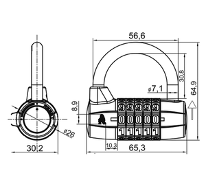 Kłódka walcowa YETI KWSY