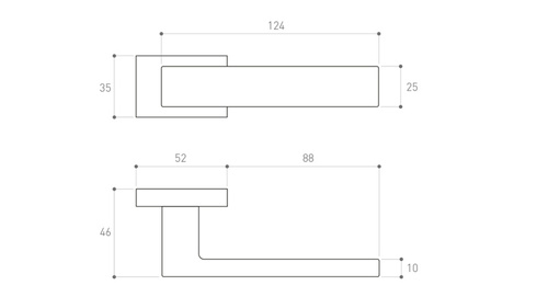 Klamka drzwiowa Metal-Bud CUBE RT