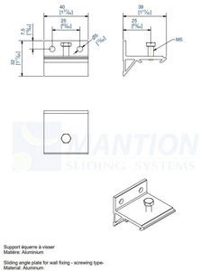Uchwyt ścienny MANTION 11013, aluminium