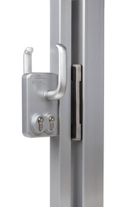 Zamek z dwiema wkładkami do bram przesuwnych Locinox LGKZ D1 na profil kwadratowy 80 mm