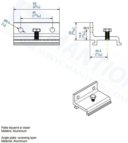 Uchwyt ścienny MANTION 10043, aluminium